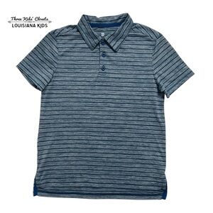 All in Motion S (6/7) Blue Striped Polo Shirt
